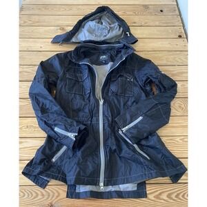Goode Rider Hooded Shell Jacket Size Medium Women’s Black Full Zip